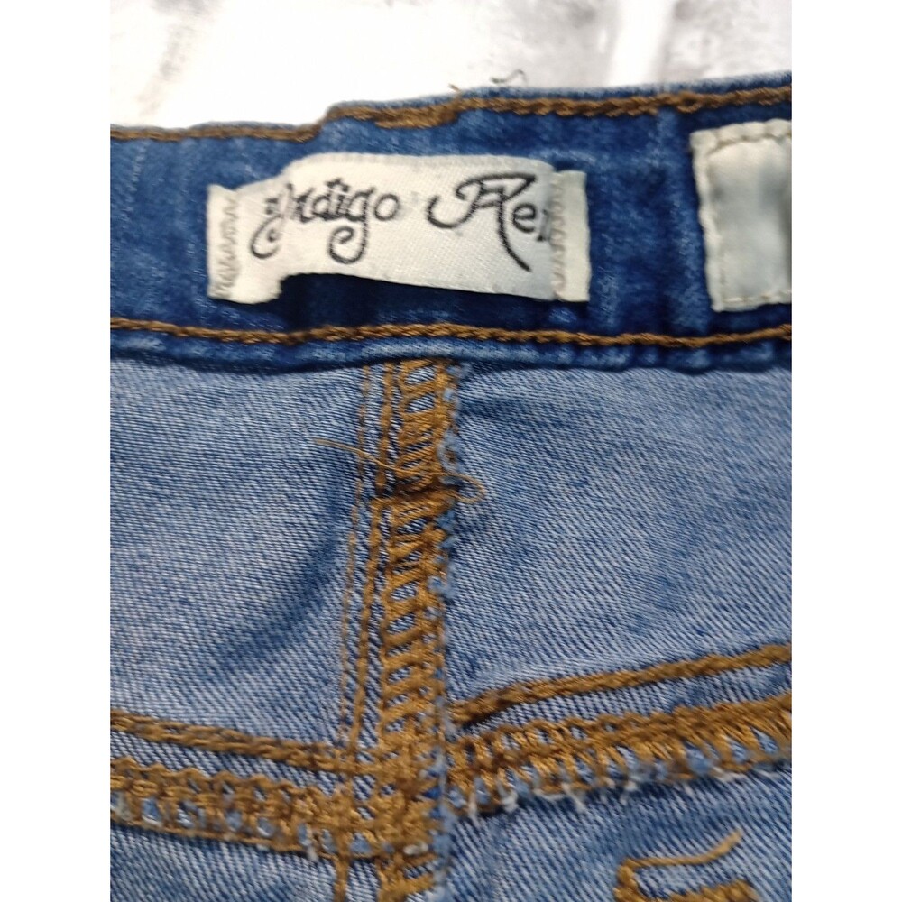 Indigo Rein Juniors Size 13 Distressed Denim Mini Skirt - Picture 6 of 9